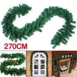 FB Market Place Christmas Decorations Wreath Garland Fireplace Mantel Tree Pine 2.7M X 25CM Christmas Decoration