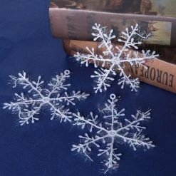 FB Market Place Pack Of 30 White Snowflakes Icle Decorations Christmas Tree Decorations 11cm Diameter Christmas Decorations