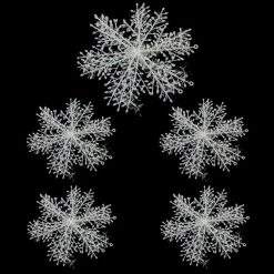 FB Market Place Pack Of 30 White Snowflakes Icle Decorations Christmas Tree Decorations 11cm Diameter Christmas Decorations