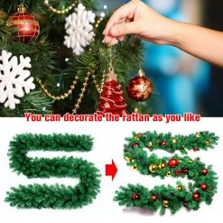 FB Market Place Christmas Decorations Wreath Garland Fireplace Mantel Tree Pine 2.7M X 25CM Christmas Decoration