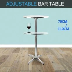 Crazy Crazy & More Crazy Deals Bar Cocktail Table Foldable Aluminium Adjustable Height Indoor Outdoor Home & Garden