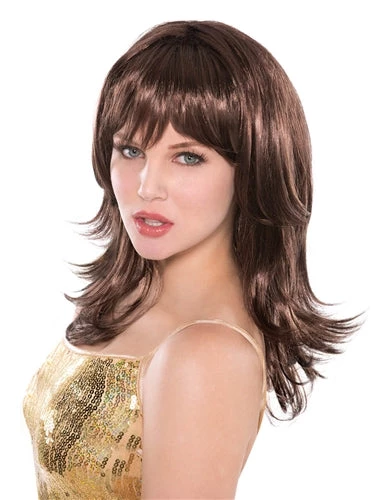 Balloon Agencies Brown Feather Shag Ladies Wig 1 Balloon Agencies Brown Feather Shag Ladies Wig