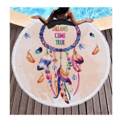 AliExpress Home & Garden Large Round 3D Beach Towel Blanket Dream Catcher Printed Bath Yoga Mat Picnic Blanket Wall Tapestry