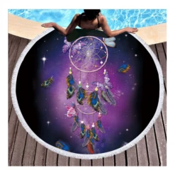 AliExpress Home & Garden Large Round 3D Beach Towel Blanket Dream Catcher Printed Bath Yoga Mat Picnic Blanket Wall Tapestry