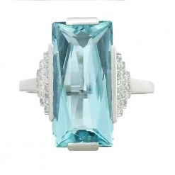AliExpress Luxury Sea Blue Square Crystal Fashion Ladies Ring
