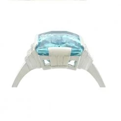 AliExpress Luxury Sea Blue Square Crystal Fashion Ladies Ring