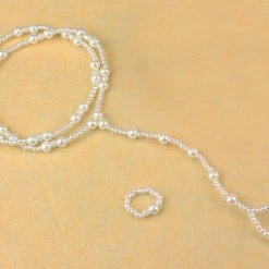 Crazy Crazy & More Crazy Deals Pearl Anklet & Pearl Toe Ring Barefoot Wedding Bridal Beach Fashion Jewelry