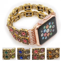 Elegancensplendour Handmade Coloured Crystal Stones Apple Watch Strap Band