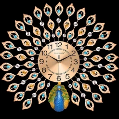 Crazy Crazy & More Crazy Deals Large 3D Wall Clocks Luxury Peacock Diamond Crystal Quartz Wall Clocks
