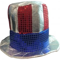 Sweidas Uncle Sam Glitzy Sequins Top Hat Costume Accessories