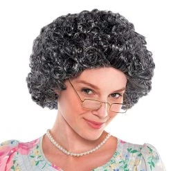 Balloon Agencies Granny Curly Old Lady Costume Ladies Wig
