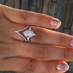 Crazy Crazy & More Crazy Deals Zircon Silver Rhinestone Crystal Fashion Ladies Ring Fashion Jewelry