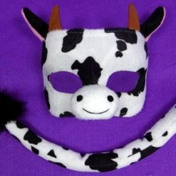 Sweidas Cow Mask And Tail Deluxe Animal Costume Set Costume Accessories