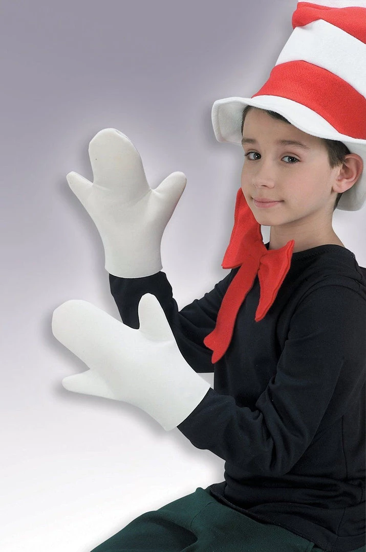 EB Licensed Dr Seuss Cat In The Hat White Gloves Kids Costume Accessory 1 EB Licensed Dr Seuss Cat In The Hat White Gloves Kids Costume Accessory