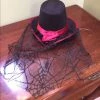 Crazy Crazy & More Crazy Deals Black Gothic Mini Top Hat With Spiderweb Veil Costume Accessories