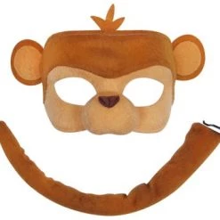 Sweidas Monkey Mask And Tail Deluxe Animal Costume Set
