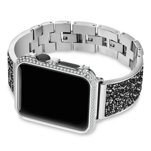 Elegancensplendour Luxury Rhinestone Watch Band & Case For Apple Watch Fashion Jewelry 4 Elegancensplendour Luxury Rhinestone Watch Band & Case For Apple Watch Fashion Jewelry