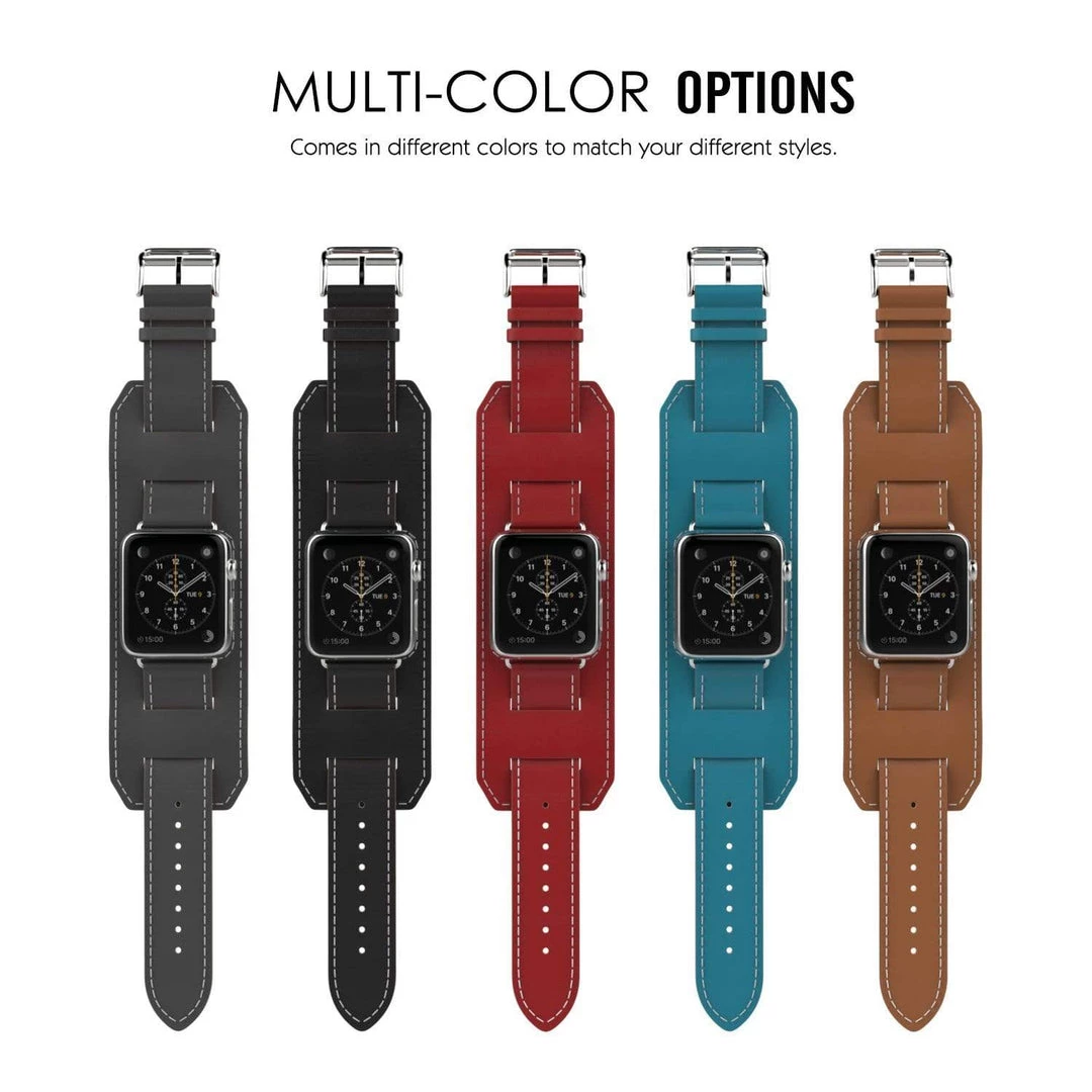 Elegancensplendour Quadra Leather Loop Link Apple Watch Band Strap Fashion Jewelry 1 Elegancensplendour Quadra Leather Loop Link Apple Watch Band Strap Fashion Jewelry