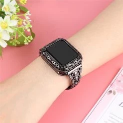 Elegancensplendour Fashion Jewelry Zircon Rhinestone Apple Watch Strap + Case 13 Elegancensplendour Fashion Jewelry Zircon Rhinestone Apple Watch Strap + Case
