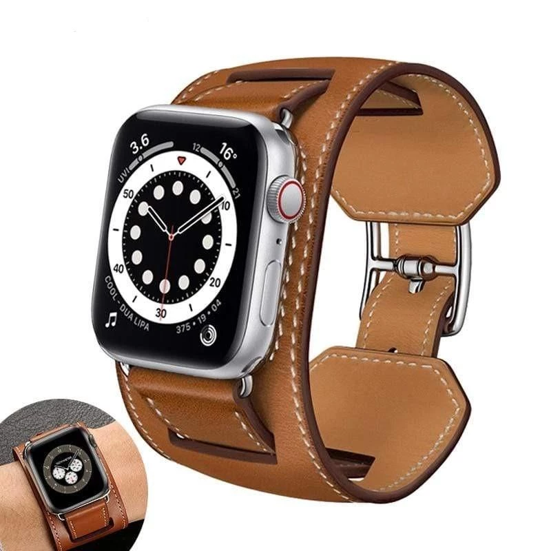 Elegancensplendour Quadra Leather Loop Link Apple Watch Band Strap Fashion Jewelry 2 Elegancensplendour Quadra Leather Loop Link Apple Watch Band Strap Fashion Jewelry