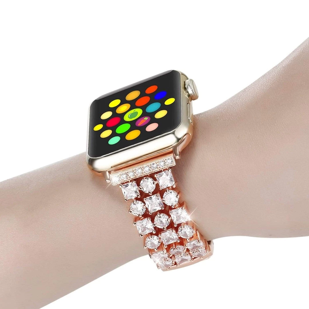 Elegancensplendour Fashion Jewelry Handmade Luxury Rhinestone Apple Watch Band 7 Elegancensplendour Fashion Jewelry Handmade Luxury Rhinestone Apple Watch Band