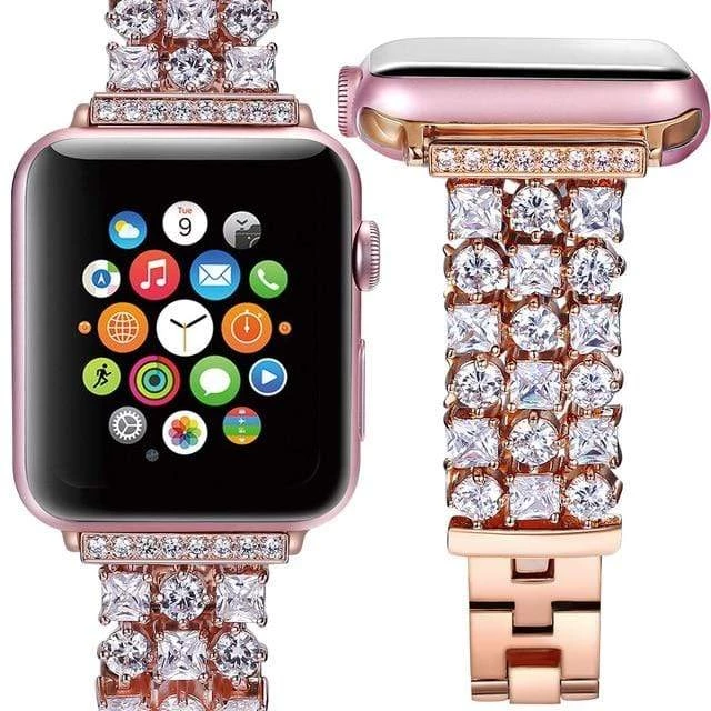 Elegancensplendour Fashion Jewelry Handmade Luxury Rhinestone Apple Watch Band 3 Elegancensplendour Fashion Jewelry Handmade Luxury Rhinestone Apple Watch Band