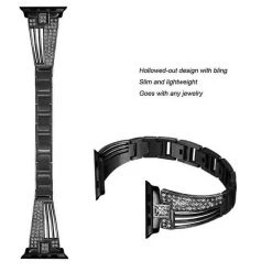 Elegancensplendour Raven-An Rhinestone Apple Watch Strap Band