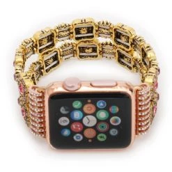 Elegancensplendour Handmade Coloured Crystal Stones Apple Watch Strap Band