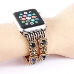 Elegancensplendour Handmade Coloured Crystal Stones Apple Watch Strap Band