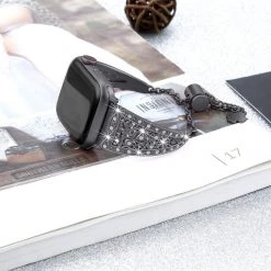 Elegancensplendour Fashion Jewelry Tesoro Rhinestone Stainless Steel Apple Watch Bracelet Strap 18 Elegancensplendour Fashion Jewelry Tesoro Rhinestone Stainless Steel Apple Watch Bracelet Strap