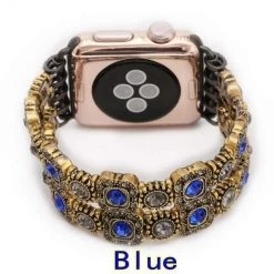 Elegancensplendour Handmade Coloured Crystal Stones Apple Watch Strap Band