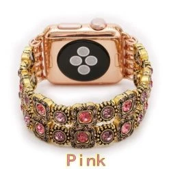 Elegancensplendour Handmade Coloured Crystal Stones Apple Watch Strap Band