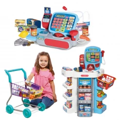 ATD Home & Garden Casdon Little Shopper Supermarket Cash Register Shopping Trolley PretendPlay Toy