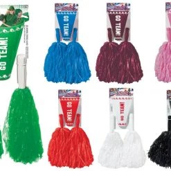 Morris Costumes Cheerleader Costume Pom Pom & Megaphone Pink Red White Black Blue Green Burgundy Costume Accessories