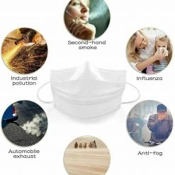 Warehouse 2 Ply TPU Elastic Band Ear Loop White Waterproof Disposable Surgical Face Mask Health & Beauty