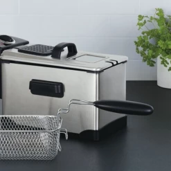 Kmart Home & Garden Stainless Steel Deep Fryer Timer & Temperature Control Commercial Design 3.5Ltr