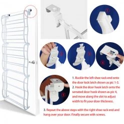 Crazy Crazy & More Crazy Deals Over The Door 36 Pair Shoe Holder Organiser Hanging Shelf Shoe Rack Home & Garden